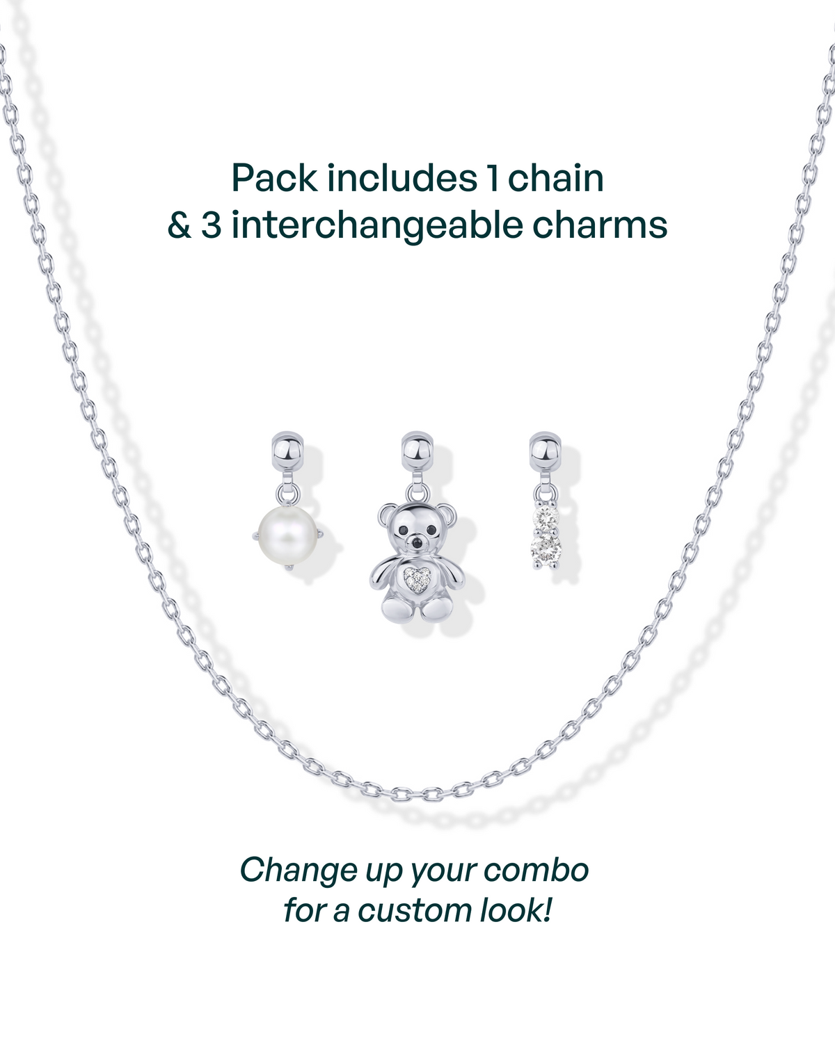 Whimsy Teddy Bear Charm Necklace